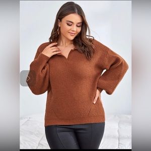 (BRAND NEW) Oversized Collared Knit Pullover